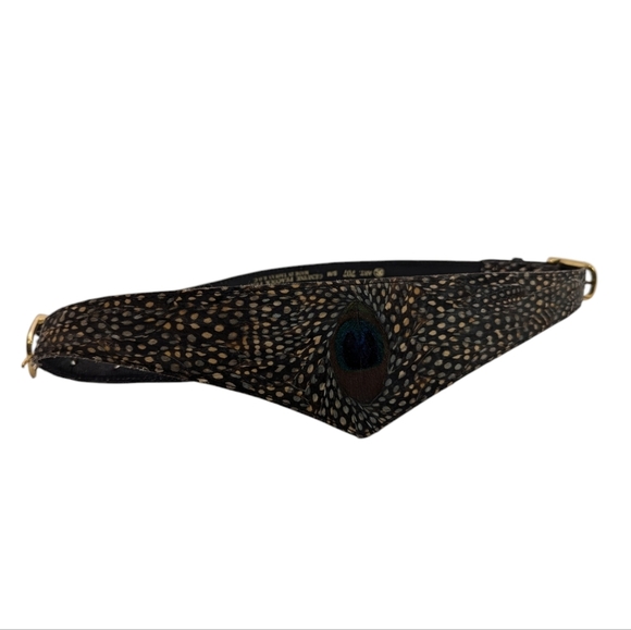art 707 Vintage Genuine Peacock Feather Adjustable Women’s Belt Size S|M - Picture 8 of 13